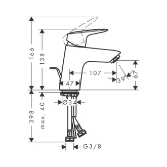   HANSGROHE Logis 70 mosdócsaptelep automata leeresztő szeleppel