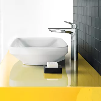 HANSGROHE Logis 190 magasított mosdócsaptelep krómozott felülettel, egykaros, oldalnézet