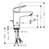 HANSGROHE Logis 100 mosdócsaptelep automata leeresztő szeleppel