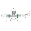 COMAP 7130GW MultiSkin press T-idom, menetes ággal, 16x2mm-1/2"B-16x2mm