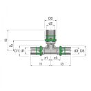 COMAP 7130RW MultiSkin press szűkített T-idom, 26x3-26x3-20x2mm