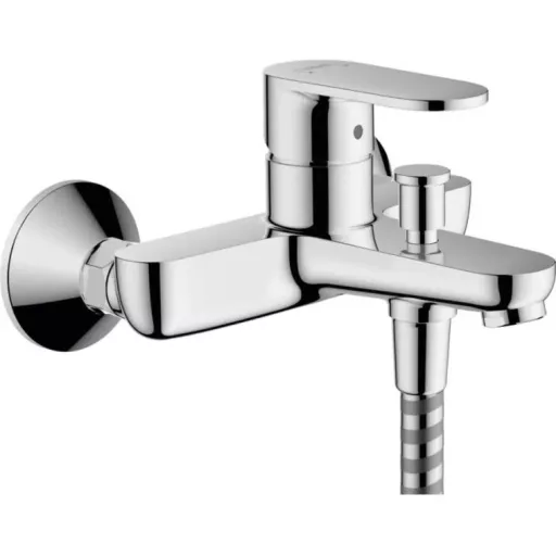 HANSGROHE Vernis Blend króm egykaros kádtöltő csaptelep zuhanycsatlakozóval, oldalnézet