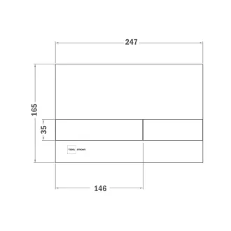 TEKA STROHM 50 króm WC nyomólap két mennyiséges öblítéshez, szögletes design, elölnézet