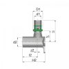 COMAP 7471GW MultiSkin press talpas hosszú I-es falikorong, 16x2mm - 1/2" - 52.8mm