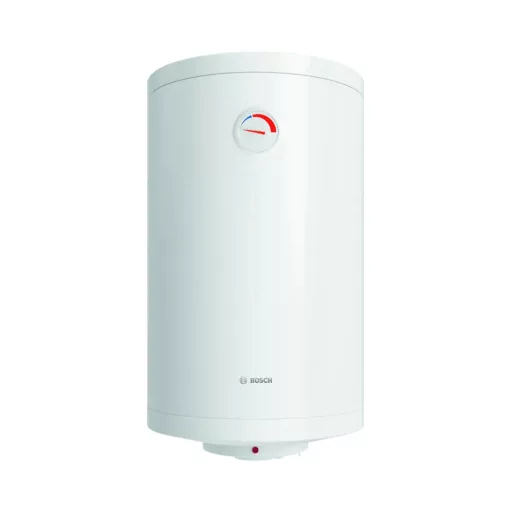 Bosch Tronic 1000T álló fehér villanybojler hőmérséklet-szabályzóval, oldalnézet