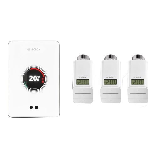 Bosch EasyControl Set CT 200 okostermosztát 3db rádiós termofejjel, fehér