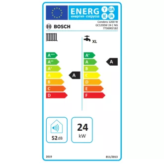   BOSCH Condens GC1200W 24 C 23 ERP fali kondenzációs kombi gázkazán, 24 kW