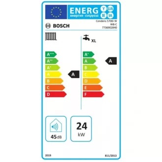   BOSCH Condens GC5700iW 24/30 ERP fali kondenzációs kombi gázkazán, 24 kW 