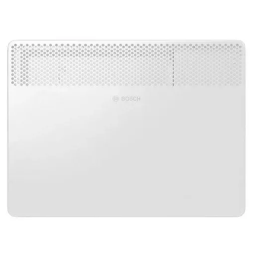Bosch HC 4000-15 fehér elektromos konvektor 1,5 kW, elölnézeti termékfotó felső légrácsokkal