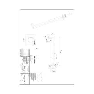 STROHM TEKA Formentera szögletes króm zuhanykar fejzuhanyhoz, 300 mm, oldalnézet