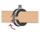 FISCHER FGSR csuklós gumibetétes csőbilincs 25-30mm, 3/4"