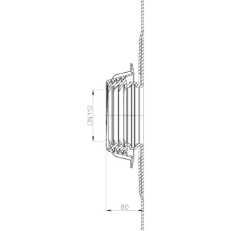 HL 800/110 szigetelt csőátvezetés bitumengallérral és rögzítőgyűrűvel, DN110