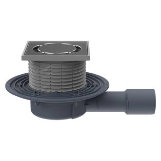   HL 90Pr Primus blue bűzzáras padlóösszefolyó vízszintes kifolyóval 115 x 115 mm inox ráccsal