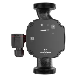 Grundfos Alpha 1 32-80 keringető szivattyú piros-fekete házzal, LED kijelzős kezelőfelülettel
