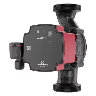 Grundfos Alpha 1 32-80 keringető szivattyú piros-fekete házzal, LED kijelzős kezelőfelülettel