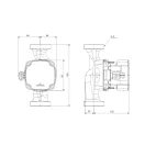 Grundfos Alpha 1 32-80 keringető szivattyú méretrajza, G2" csatlakozás, 180 mm beépítési hossz