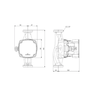 Grundfos Alpha 1 25-80 keringető szivattyú fekete-piros házzal, LED kijelzős kezelőfelülettel