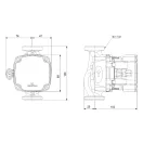 Grundfos Alpha1 GO 25-80 keringető szivattyú méretrajza, 130 mm beépítési hossz, G 1 1/2" csatlakozás