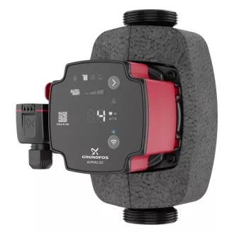 Grundfos Alpha 2 GO 25-75 keringető szivattyú digitális kijelzővel és hőszigetelő burkolattal