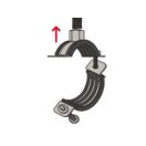FISCHER kétrészes gumibetétes bilincs, M10/12, 197-203mm