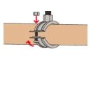 FISCHER kétrészes gumibetétes bilincs, M10/12, 197-203mm