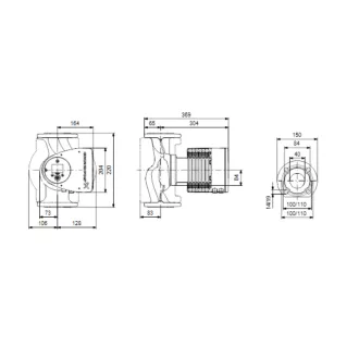 GRUNDFOS Magna3 40-80 F karimás keringető szivattyú fekete házzal, LCD kijelzős kezelőfelülettel
