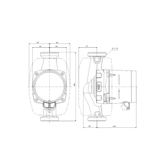 Grundfos Alpha 1 25-80 keringető szivattyú piros házzal, hőszigeteléssel és digitális kijelzővel