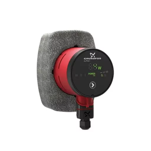 GRUNDFOS Alpha 1 15-80 fűtési keringető szivattyú hőszigeteléssel, digitális kijelzővel