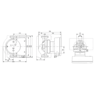 GRUNDFOS Magna1 25-40 keringető szivattyú fekete-piros házzal, LED kijelzős kezelőfelülettel