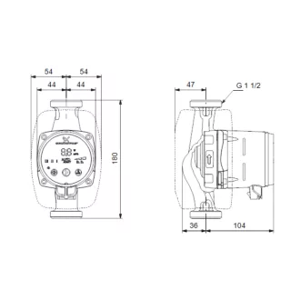 GRUNDFOS Alpha2 25-60 keringető szivattyú hőszigetelő héjjal, piros házzal, digitális kijelzővel