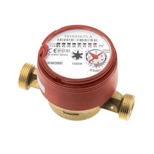 B-METERS GSD8/AC vízóra melegvízre, falba építhető, csatlakozó nélkül, 80mm-es, 1.5m3/h, 1/2"