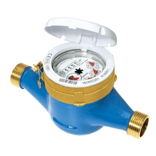 B-METERS GMBAF fedeles nedvesen futó vízóra hidegvízre, csatlakozó nélkül, 190mm, 2.5m3, 3/4"