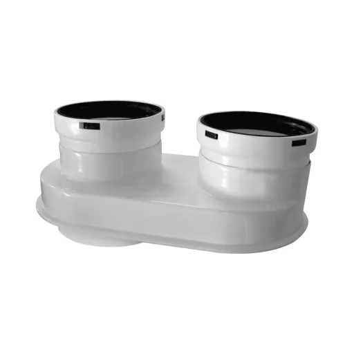 BAXI PP/s szétválasztott elfordítható indító idom 60/100-80/80 mm, fehér, két csonkos