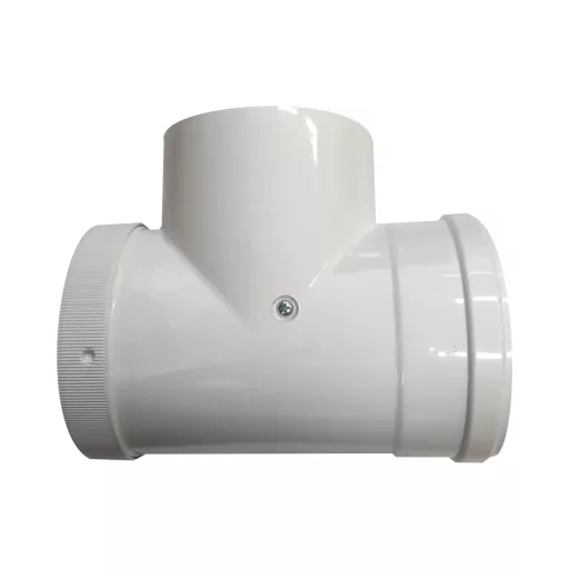 BAXI PP/s fehér ellenőrző T-idom 80/125 mm, oldalnézet csavarral