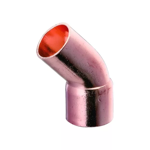 Concept 5040 forrasztható réz ív idom 45° 15 mm, tokos véggel, termékfotó