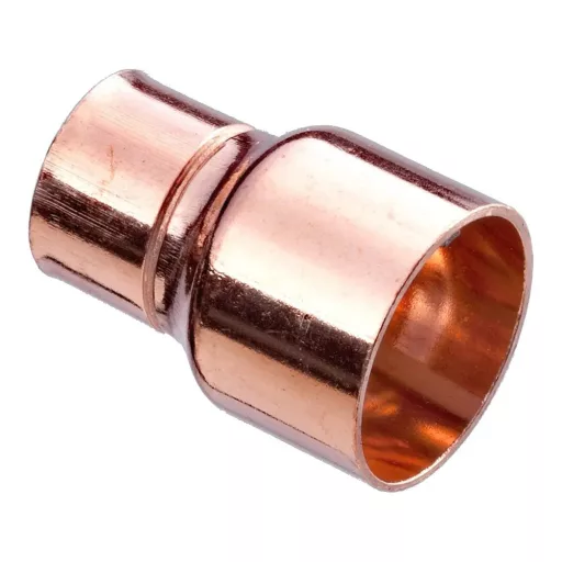 Forrasztható réz szűkítő karmantyú 18x15 mm, egy tokos, ferde nézetből