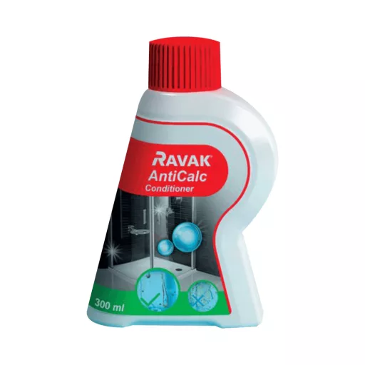 RAVAK AntiCalc Conditioner vízkő elleni védőszer piros kupakos fehér flakonban, 300 ml
