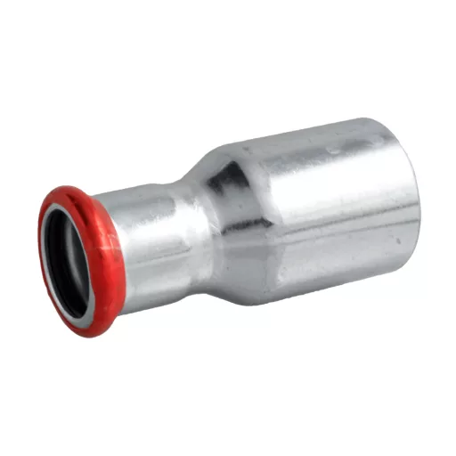 FixTrend Steel Press szénacél szűkítő 28-15mm, tokos préscsatlakozás piros O-gyűrűvel