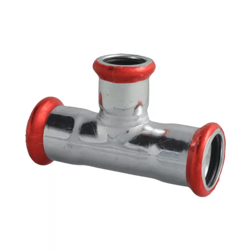FixTrend Steel Press szénacél szűkített T-idom, 88.9 - 28 - 88.9mm