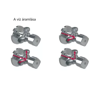   ARCO VITAQ Twin sarokcsap dupla csatlakozási lehetőséggel, 1/2" x 1/2" x 1/2"