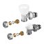 GIACOMINI R25K sarok kézi radiátorszelep szett, 1/2", 2db 16x2mm műanyagcső csatlakozóval