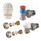 GIACOMINI R470A sarok termosztatikus radiátorszelep szett, 1/2", 2db 16x2mm műanyagcső csatlakozóval