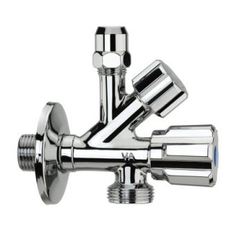   ALBERTONI kombinált sarokszelep, 1/2" x 3/4" x 3/8"