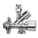 ALBERTONI kombinált sarokszelep, 1/2" x 3/4" x 3/8"