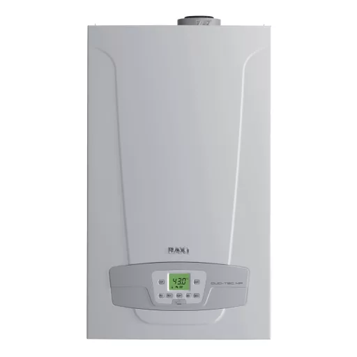 BAXI Luna Duo-Tec MP fali kondenzációs gázkazán fehér előlappal, digitális kijelzővel