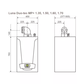   BAXI Luna Duo-Tec MP 1.60+ ERP fali kondenzációs fűtő gázkazán, 55kW