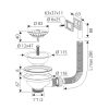 FixTrend mosogató leeresztőszelep szögletes túlfolyóval 6/4", D114 mm