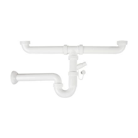 FixTrend két medencés mosogató szifon, tömlő csatlakozó, 6/4"x40mm