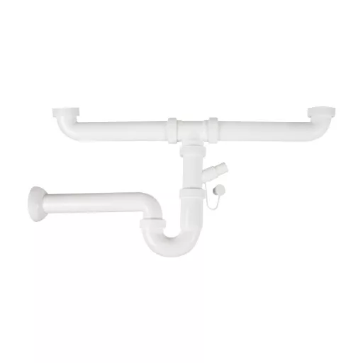 FixTrend két medencés mosogató szifon, tömlő csatlakozó, 6/4"x40mm