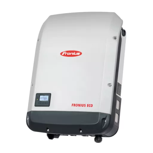 Fronius Eco 27.0-3-S háromfázisú napelem inverter fehér házban, LCD kijelzővel